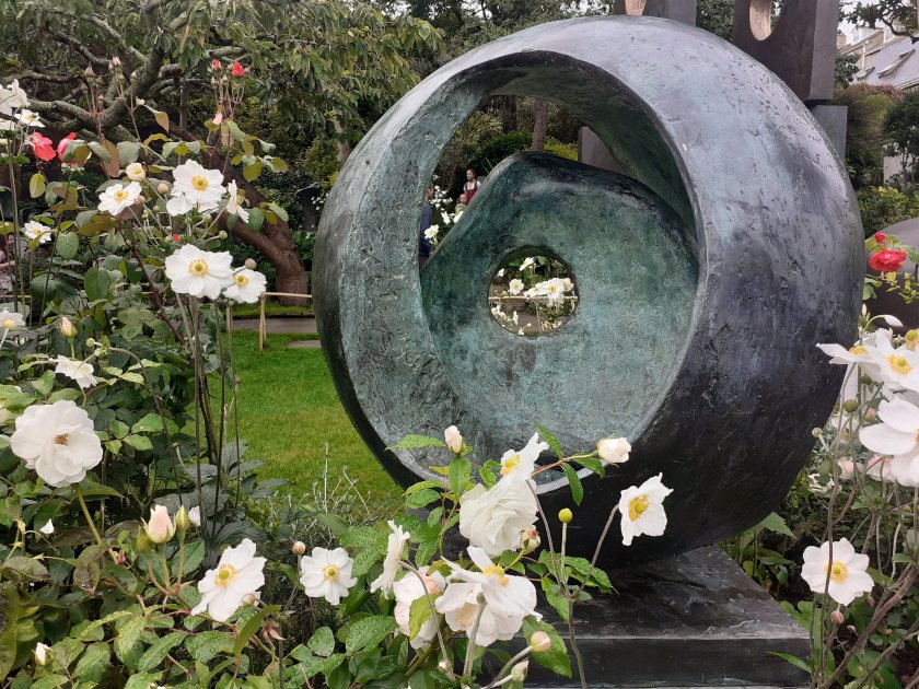 Large, circular sculpture on display at